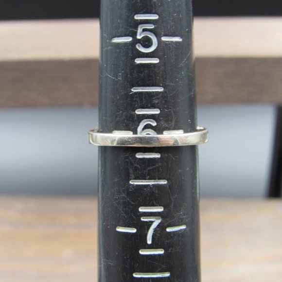 Size 6 Sterling Silver Gold Plated Sapphire & Diamond Accent Band Ring Vintage - Picture 8 of 10